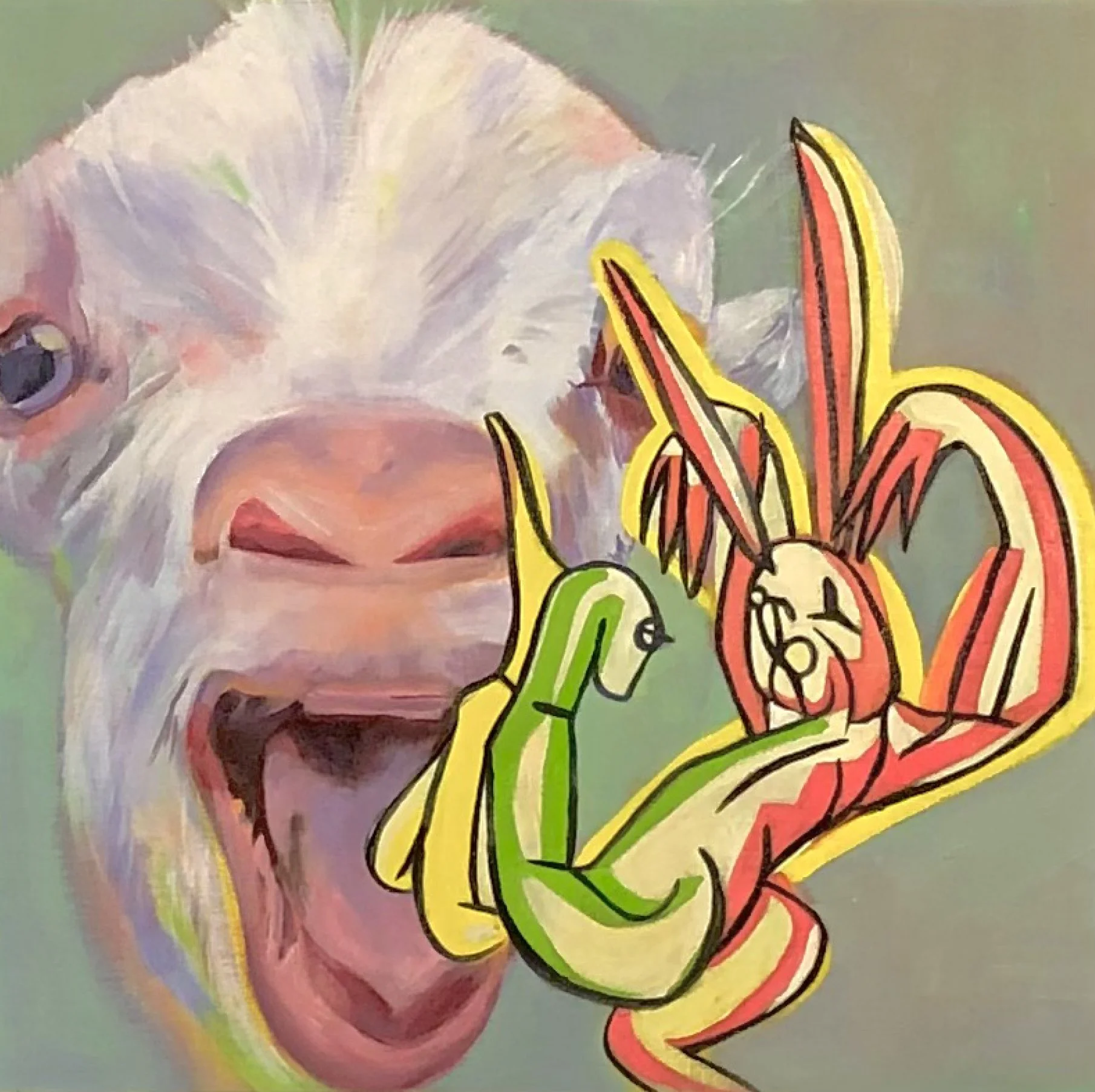 Calf, oil on linen, 30 x 30, 2025