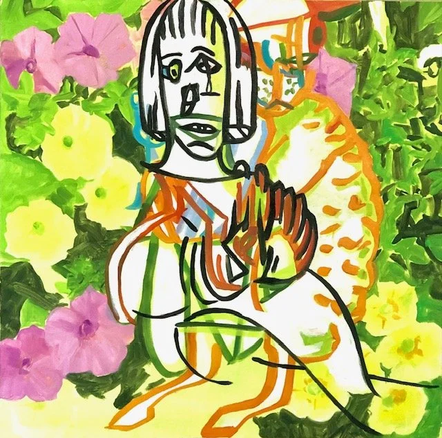 Sad Flowers, 30 x 30", oil on linen, 2025