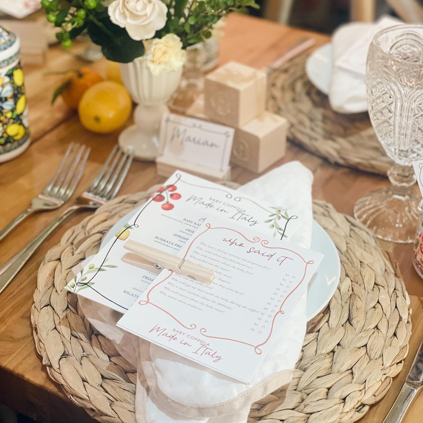 Made in Italy 🍋

such a fun baby shower for the mamma to be @courtneycoppola_ featuring our capri goblet, wren braided charger mat and wavy napkin in nude. 

ALL AVAILABLE FOR RENT AT
www.tabletalkrentals.com

#newyorkweddings #longislandwedding #ta