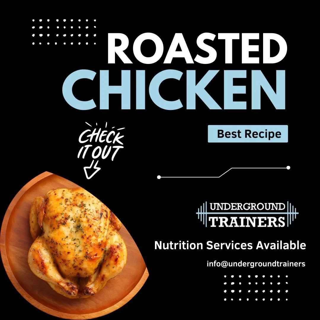 Here is our good to Sunday meal. 
A crowd-pleasing, trainer-approved roasted chicken. Simple, flavorful, high-protein, and hard to mess up.

Why clients love it:
* High protein, minimal ingredients
* One-pan, low stress
* Great for meal prep all week