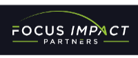 Logo of Focus Impact Partners with black background, green and white text.