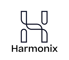 Harmonix logo with stylized musical notes and the company name.