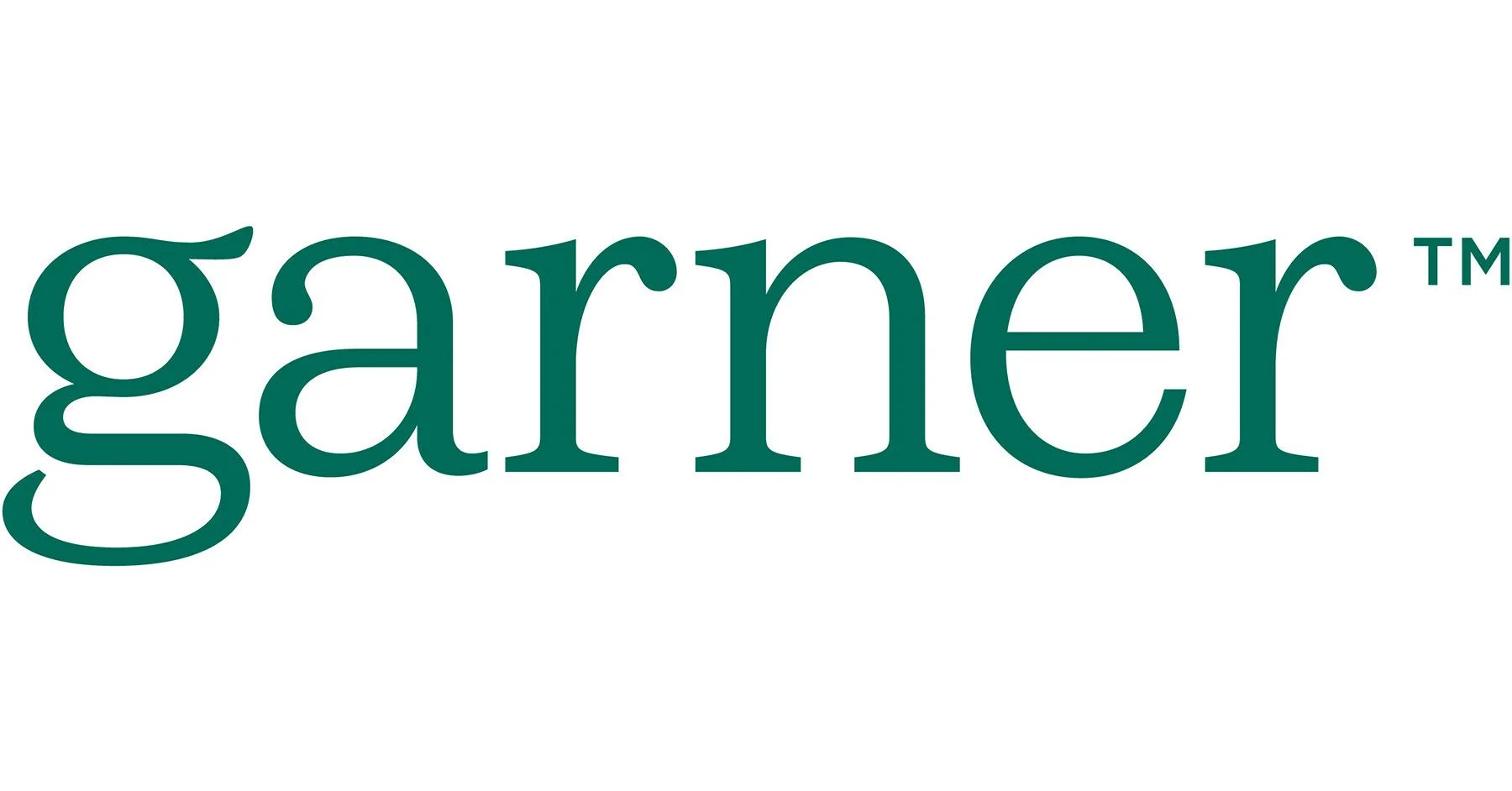 The word 'garner' in bold, dark green letters on a white background.
