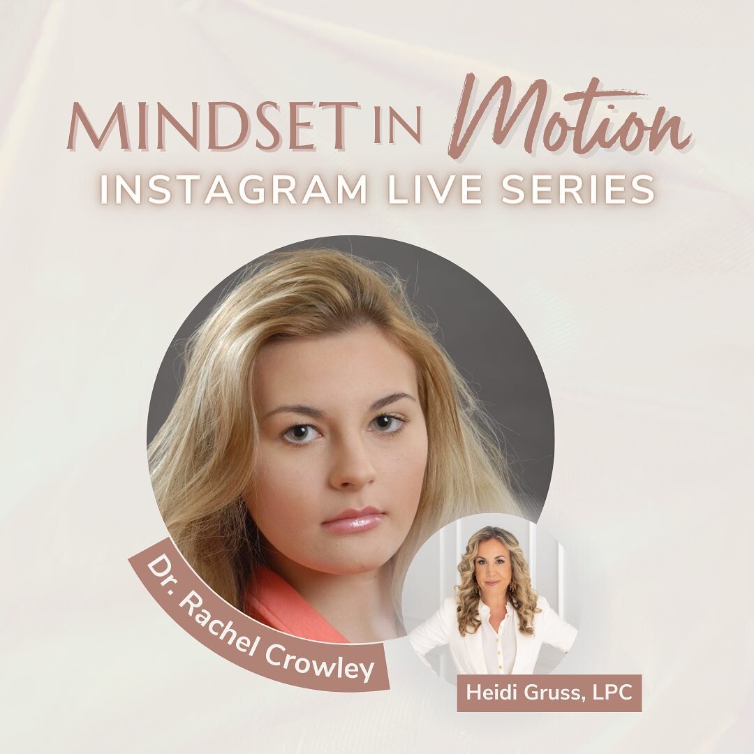 Join me tomorrow for another Mindset in Motion IG Live, this time with Dr. Rachel Crowley (@dr_rachel_crowley)! 

Dr. Crowley is a naturopathic medical doctor specializing in hormonal health. She&rsquo;s passionate about helping her patients transfor