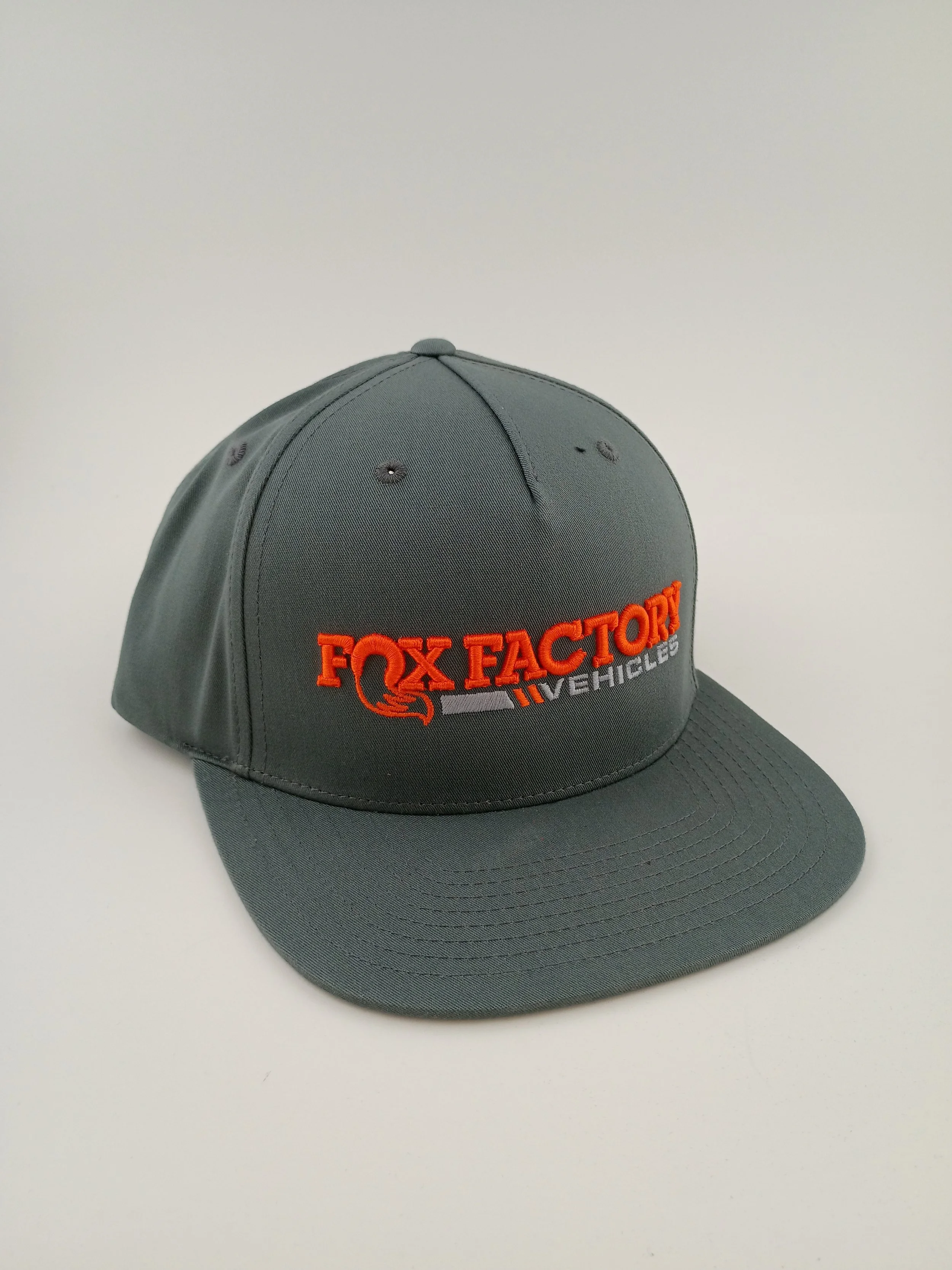 Fox Factory Snap Back Solid Flat Bill Hat - Gray
