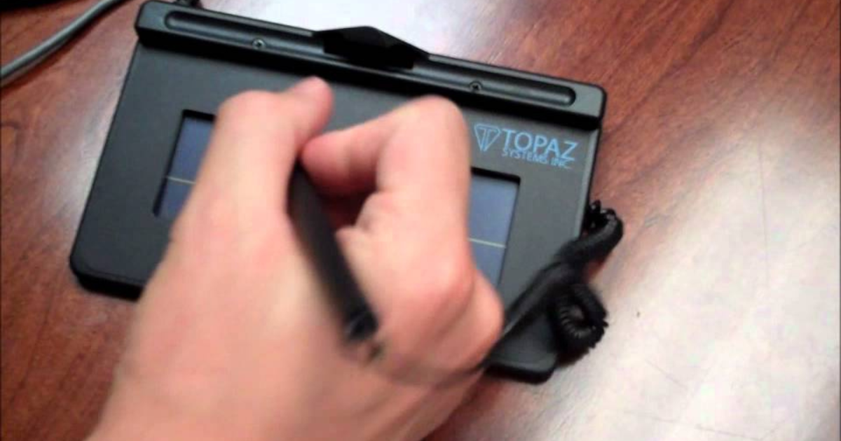 topaz esignature being signed