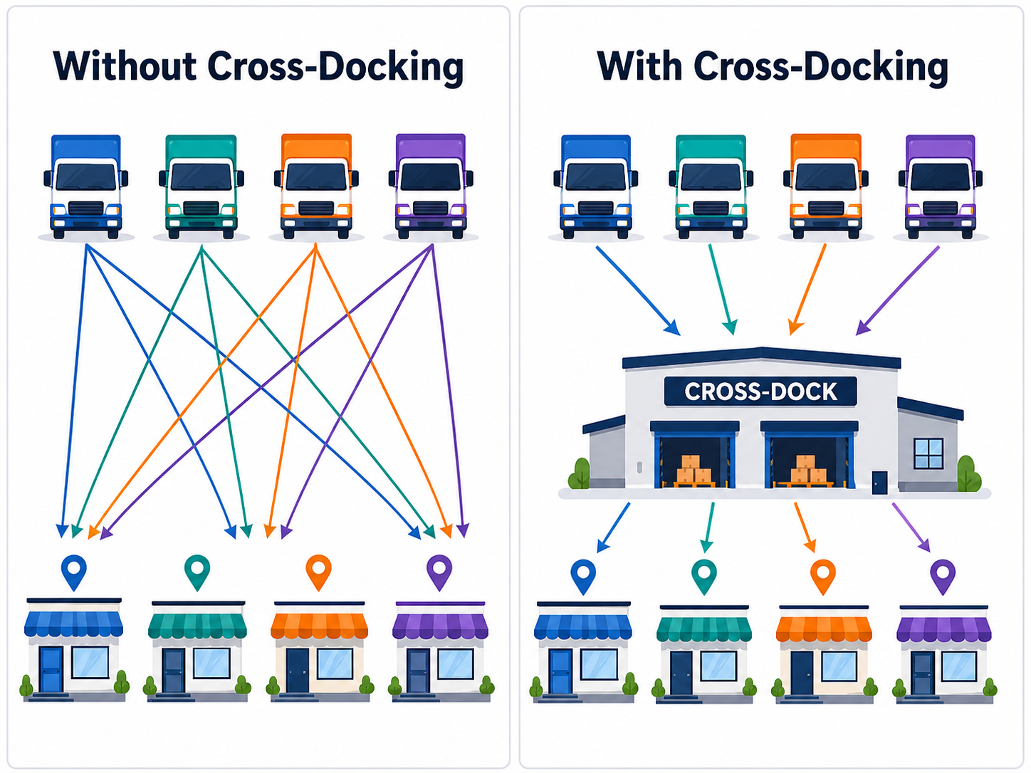 image showcasing how cross docking works