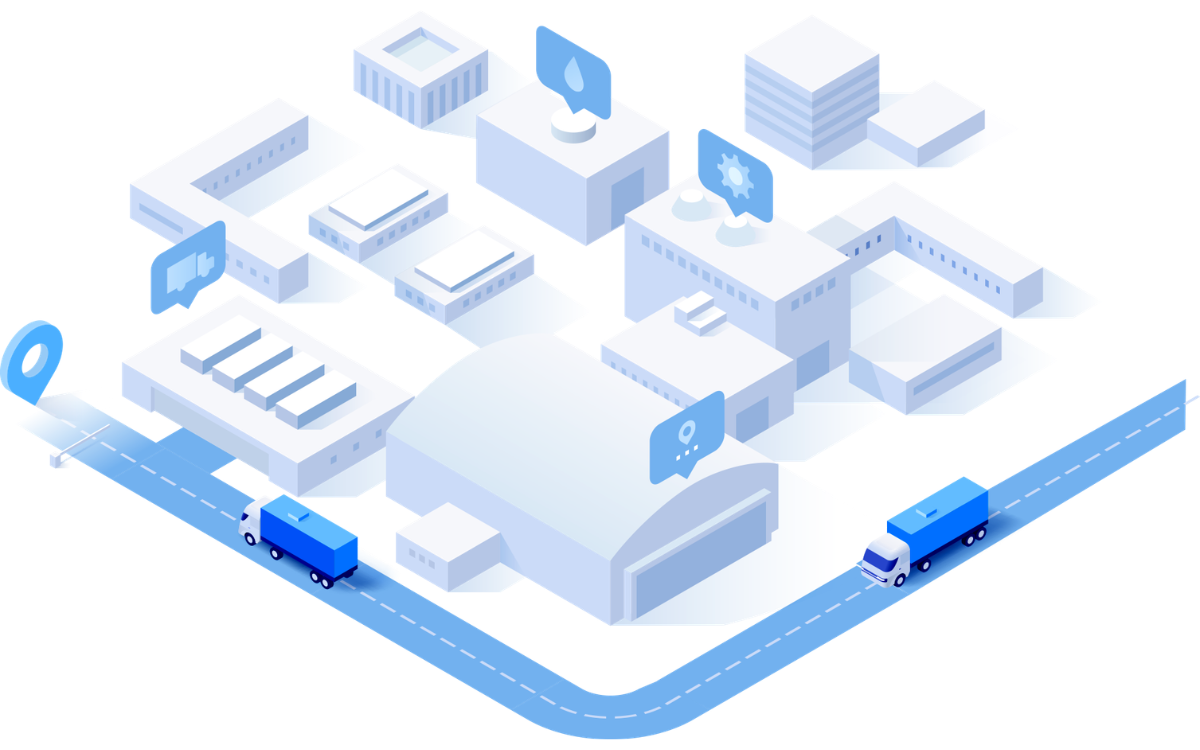 image showing how rfid connects warehouses to trucks