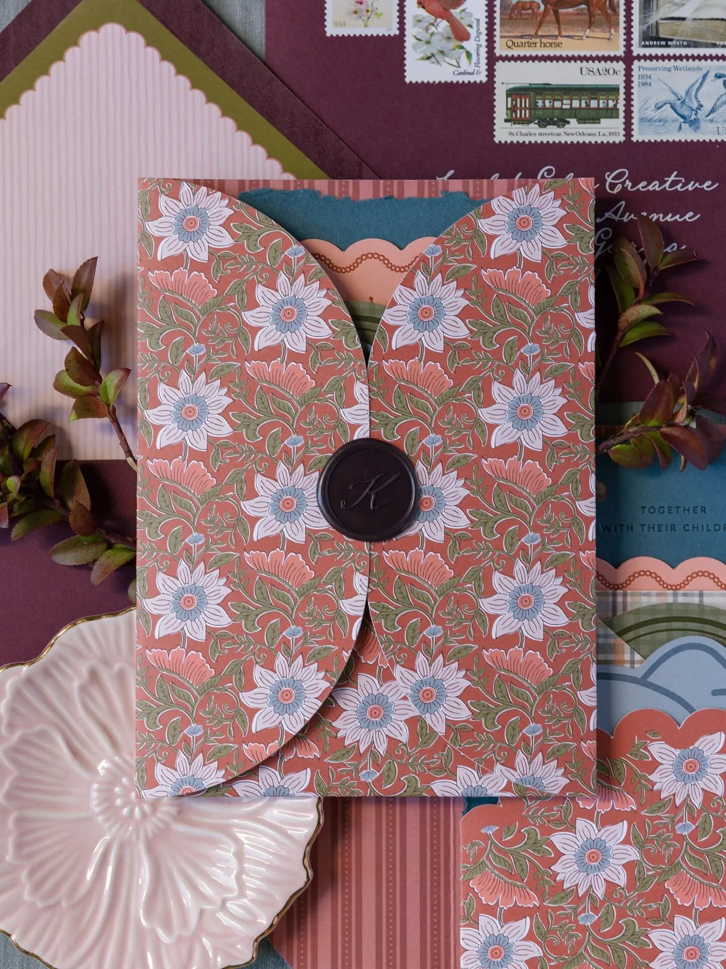 Layers of texture and pattern and color for this Tennessee farm wedding 💙

Photo: @spostophoto @invitationstylingco 
Planner: @birchandhoneycollective 

Luxury wedding design, Nashville tennessee wedding, wedding stationery invitations, farmhouse ma