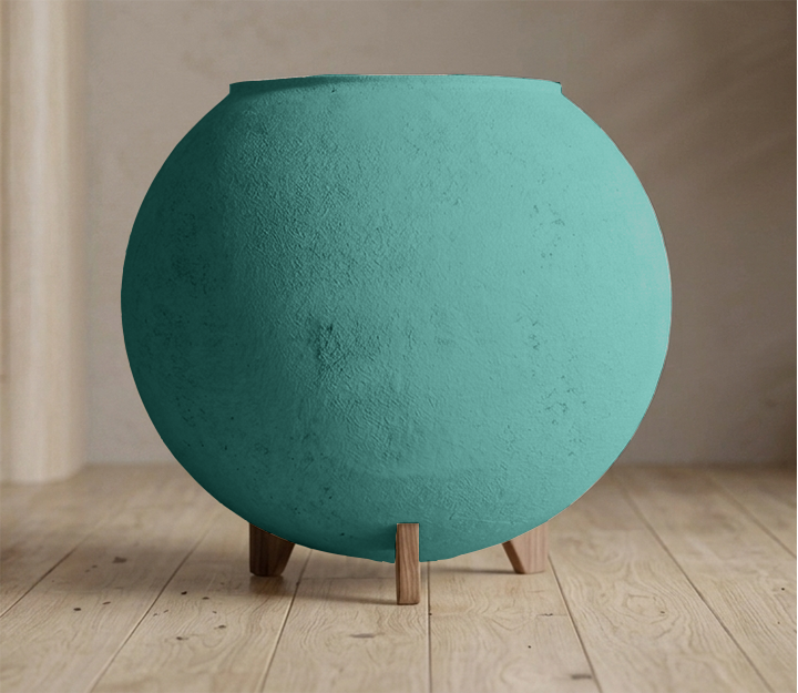 The Seattle Sphere 26in Artisanal Sculptural Planter Turquoise.png
