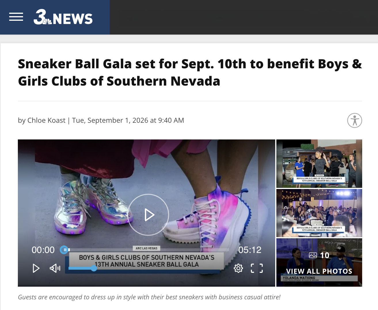 Sneaker Ball Gala set for Sept. 10th to benefit Boys &amp; Girls Clubs of Southern Nevada