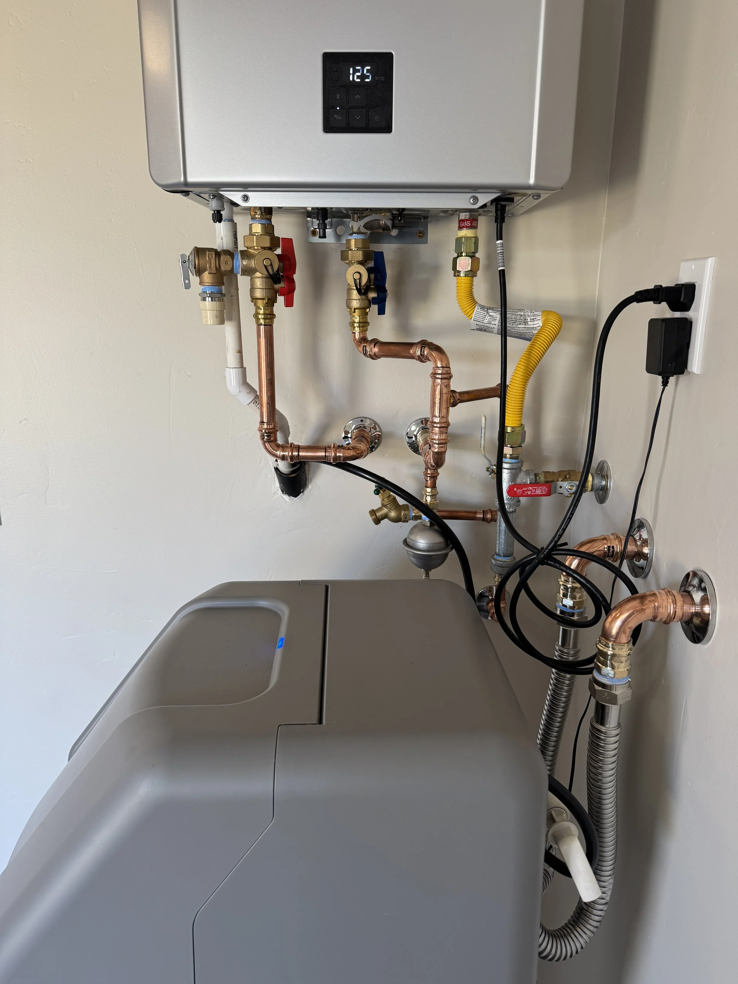 Tankless hot water heater install