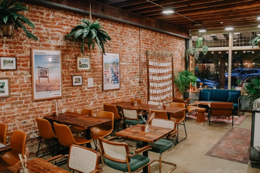  Inside Humble House on a cozy night. 