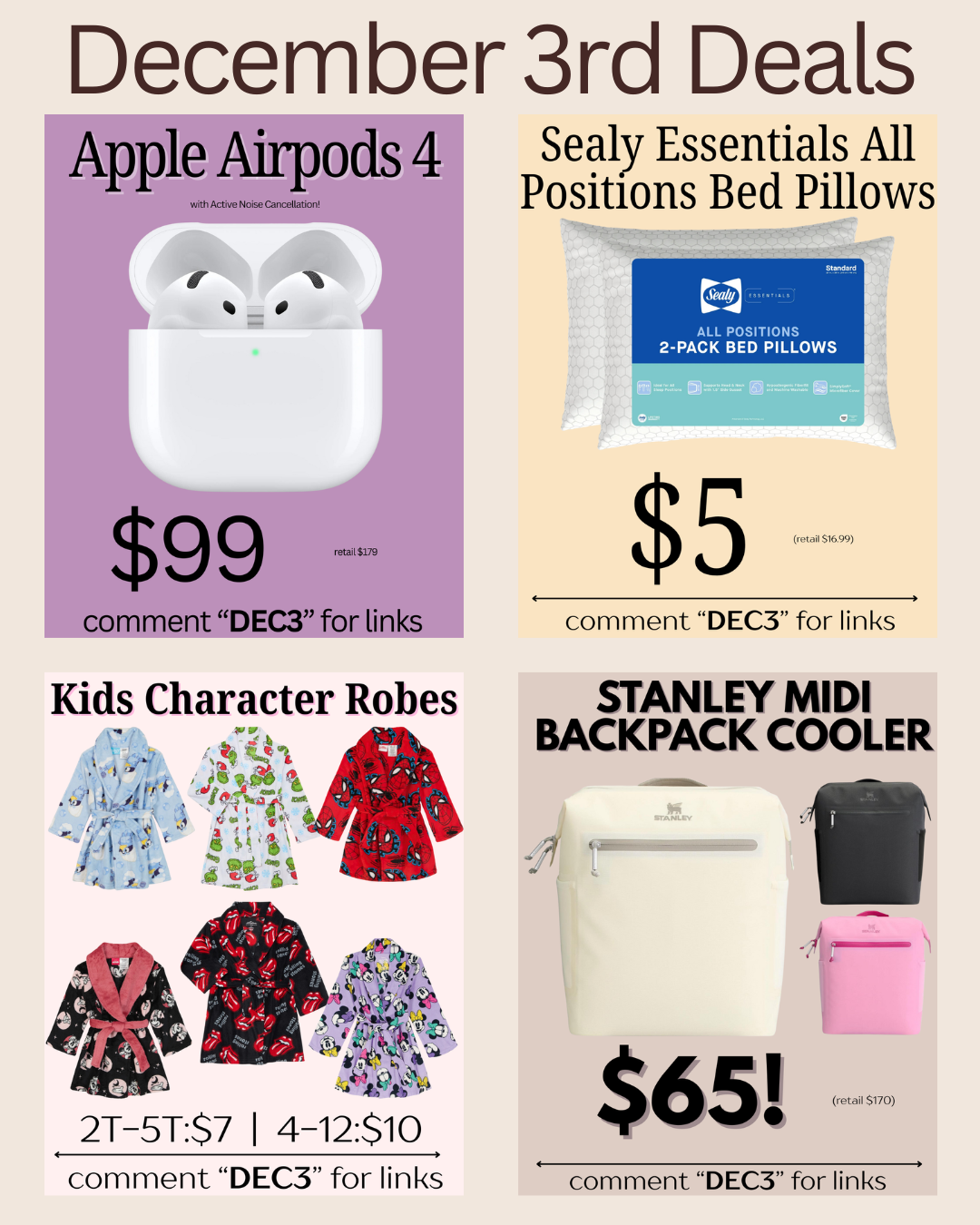 DECEMBER 3RD DEALS