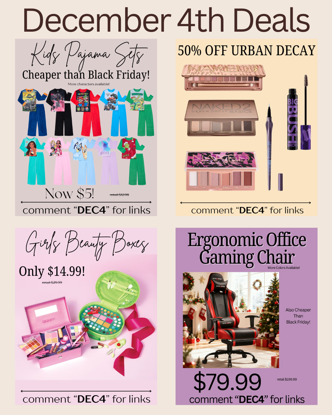 DECEMBER 4TH DEALS