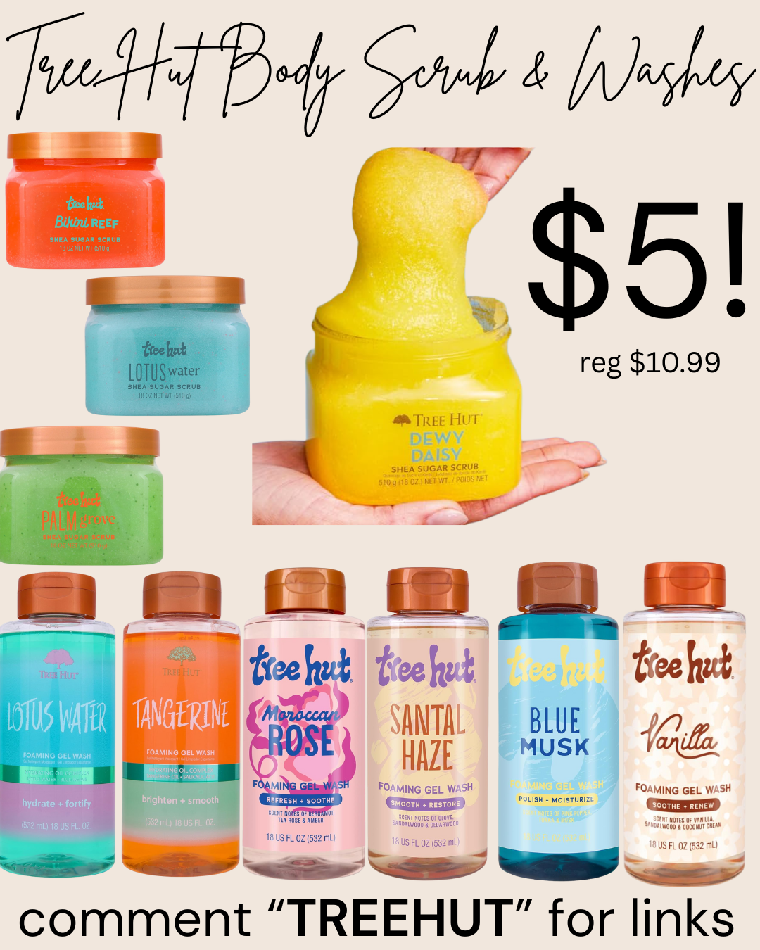 TREE HUT BODY SCRUB &amp; WASHES
