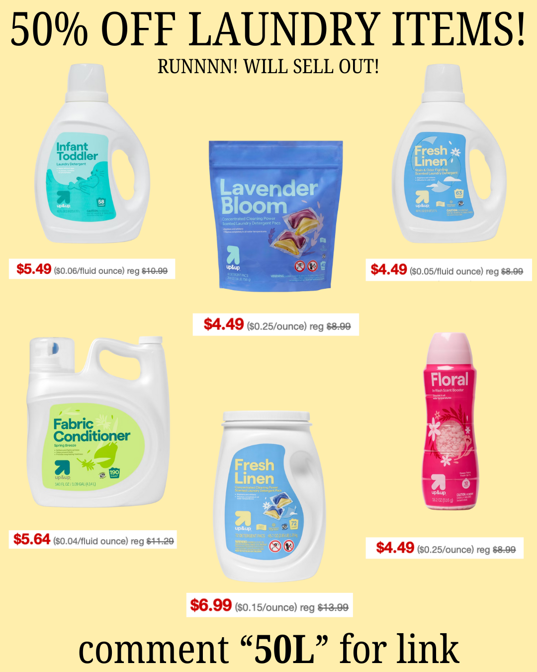 50% OFF LAUNDRY DETERGENT!