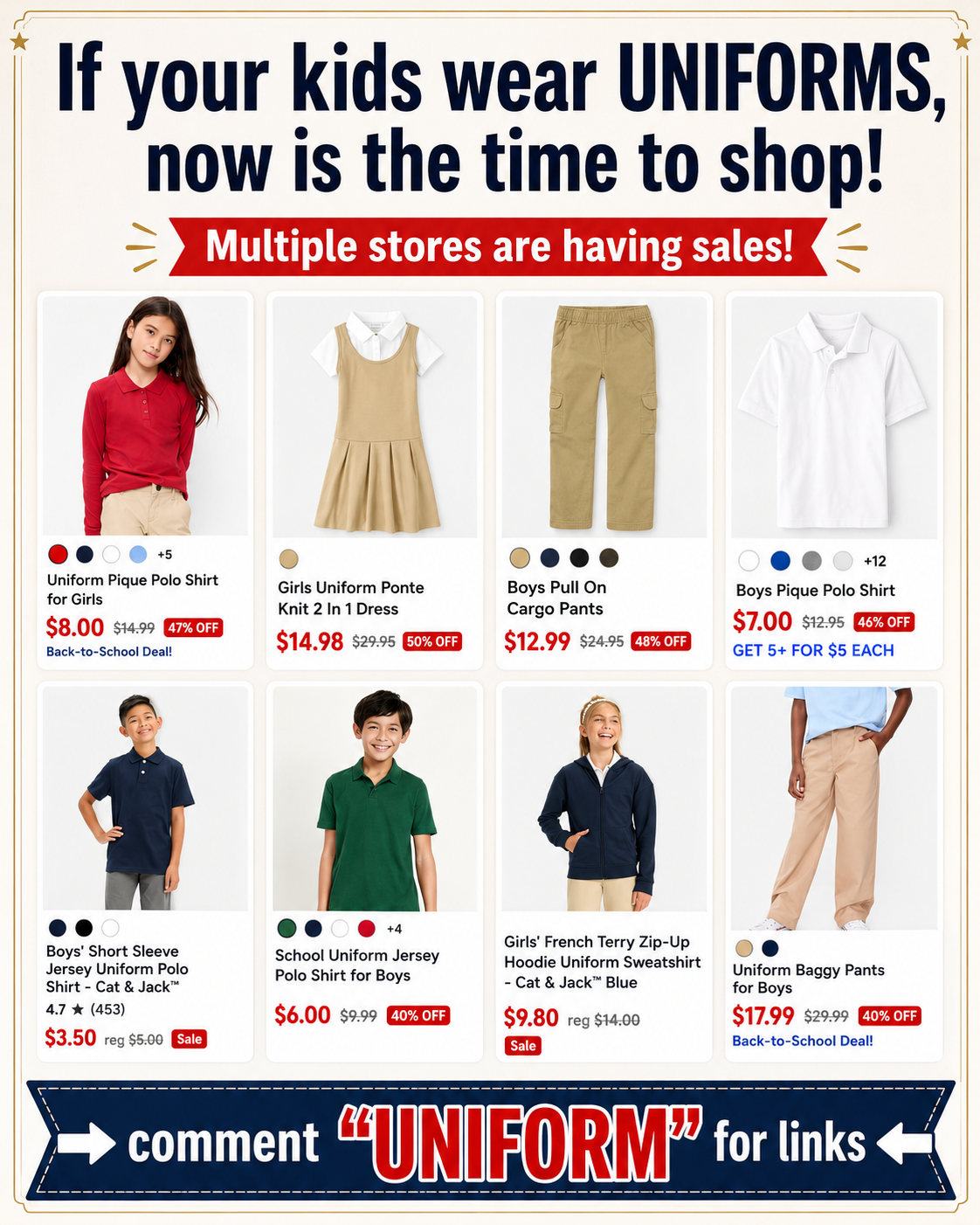 KIDS UNIFORM SALE