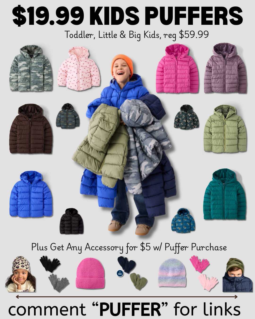 $19.99 KIDS PUFFER JACKETS