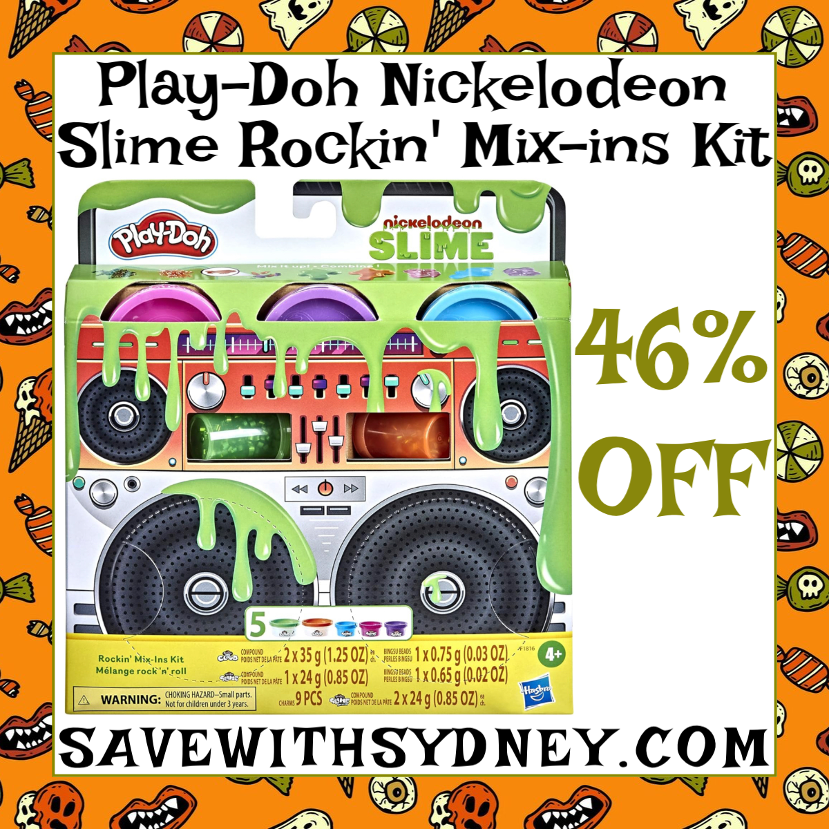  Play-Doh Nickelodeon Slime Rockin' Mix-ins Kit for