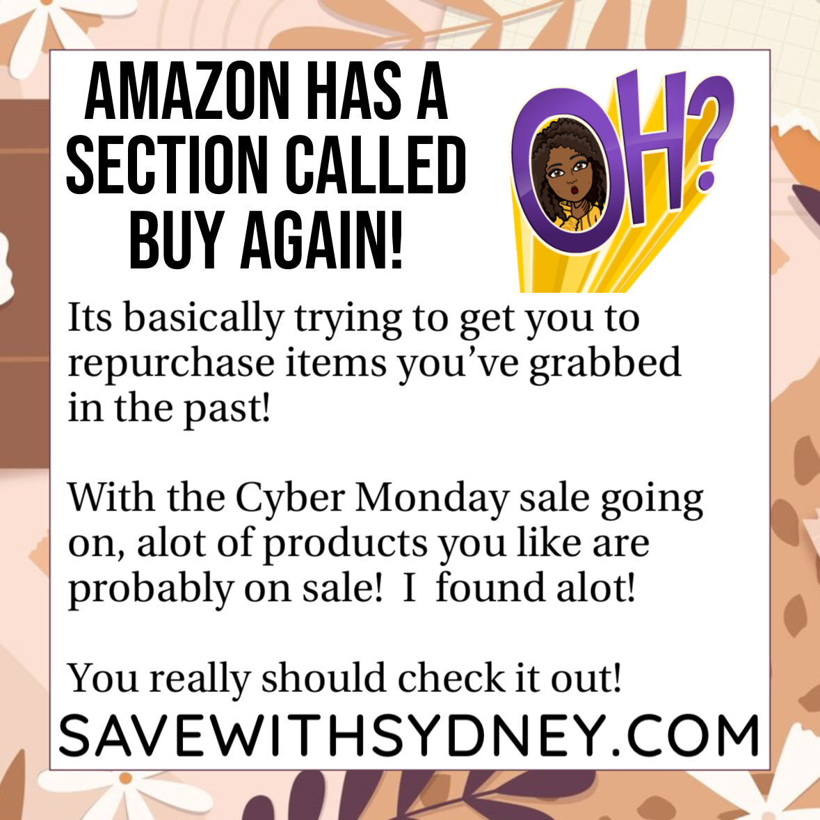 Amazon Buy Again — Save with Sydney
