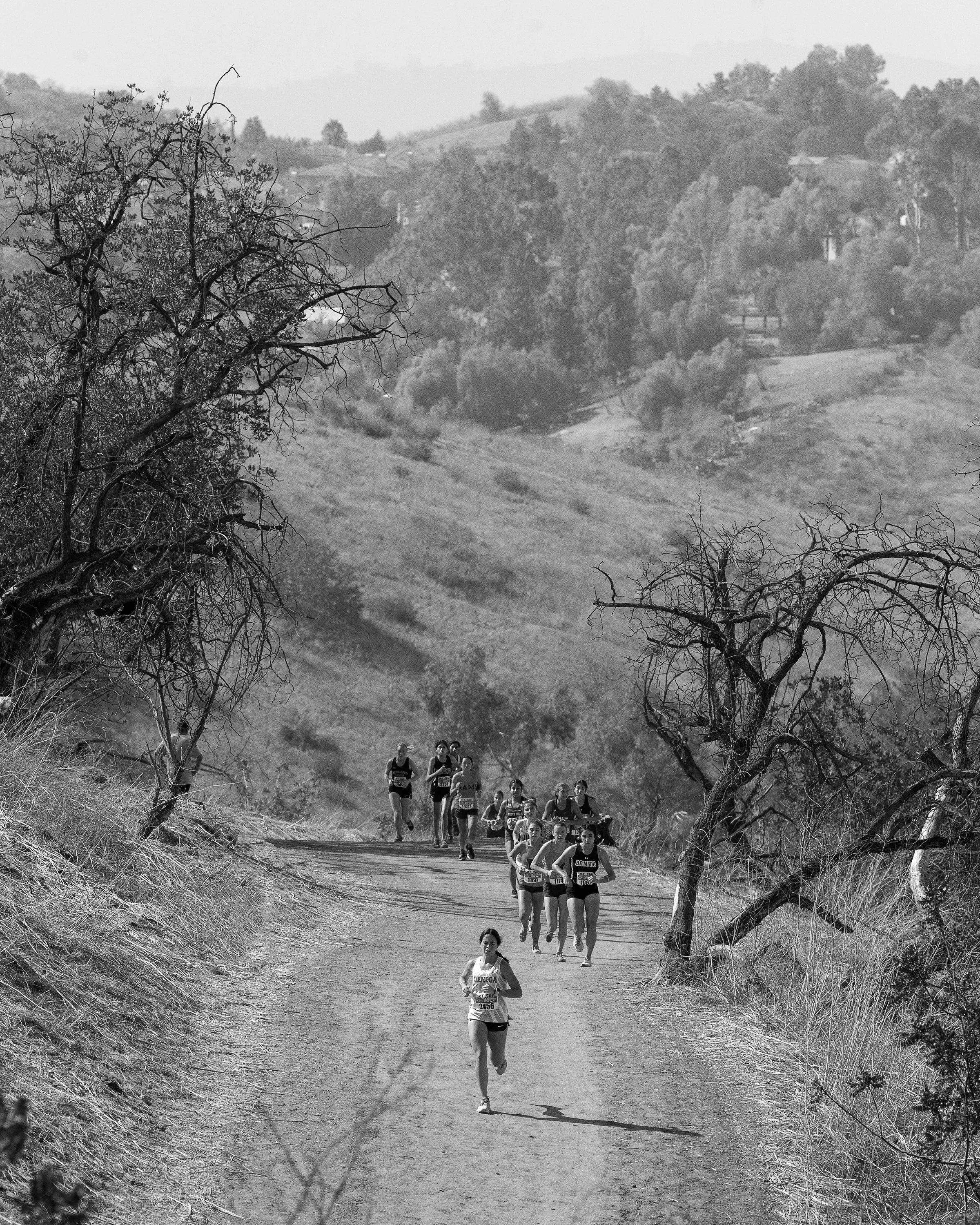 High school runners racing at the Brooks XC Championships