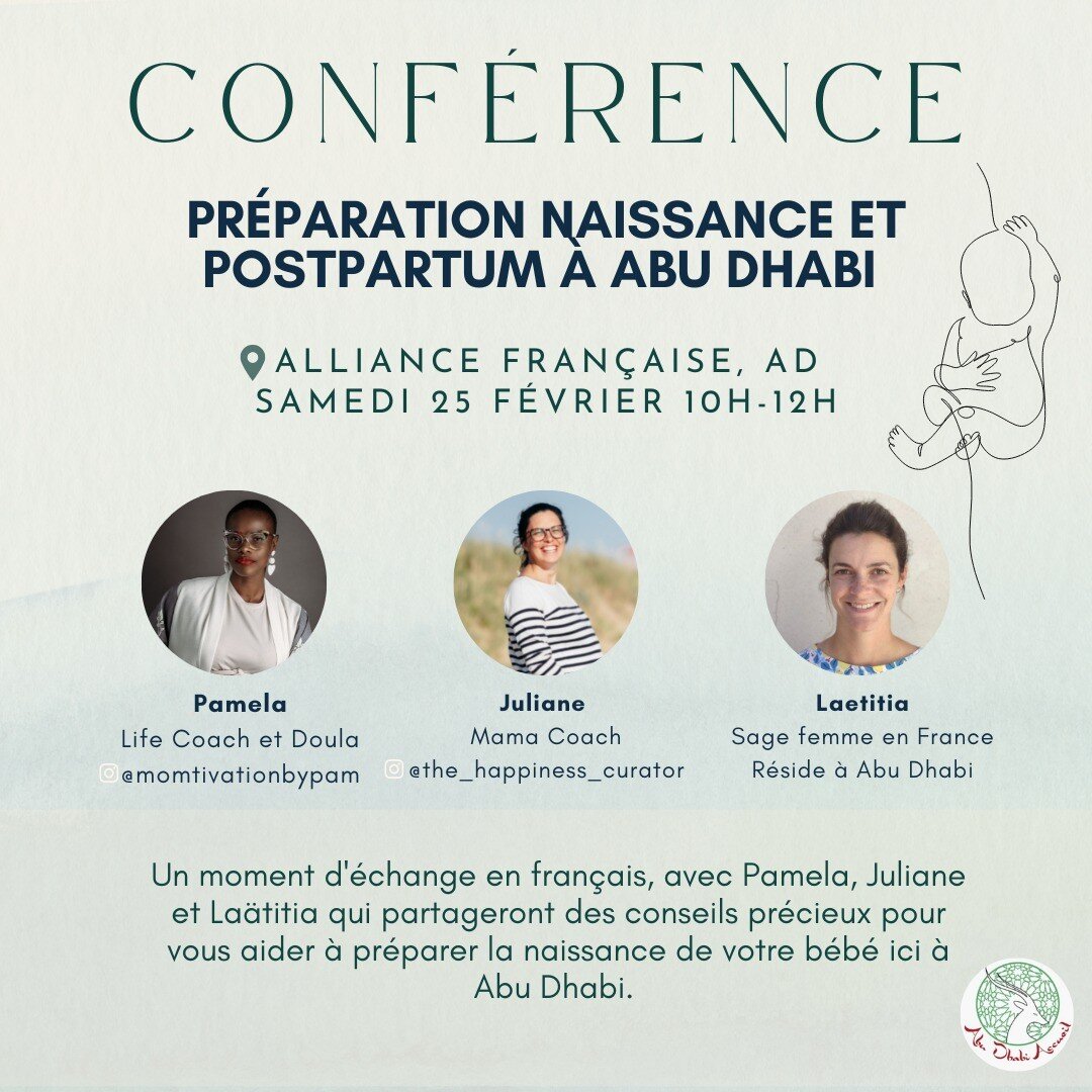 🌍@abudhabiaccueil is hosting a great initiative on Saturday 25 February 2023 &ldquo; Birth &amp; Postpartum Preparation in Abu Dhabi&rdquo;. I will be speaking about Postpartum and Matrescence, a very important topic often forgotten. This event will