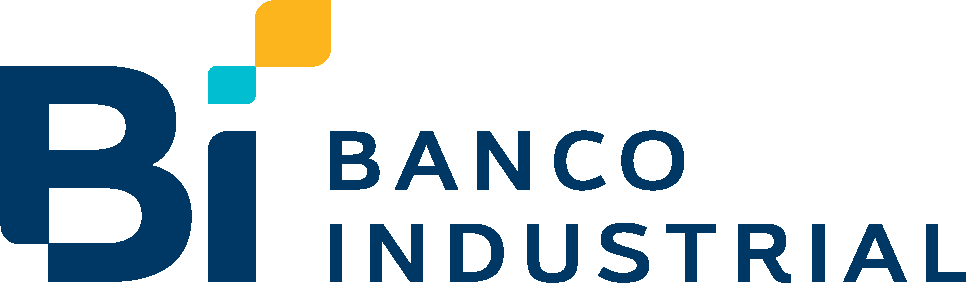 Banco Industrial logo with stylized blue B, yellow and teal accents, and blue text reading “BANCO INDUSTRIAL”