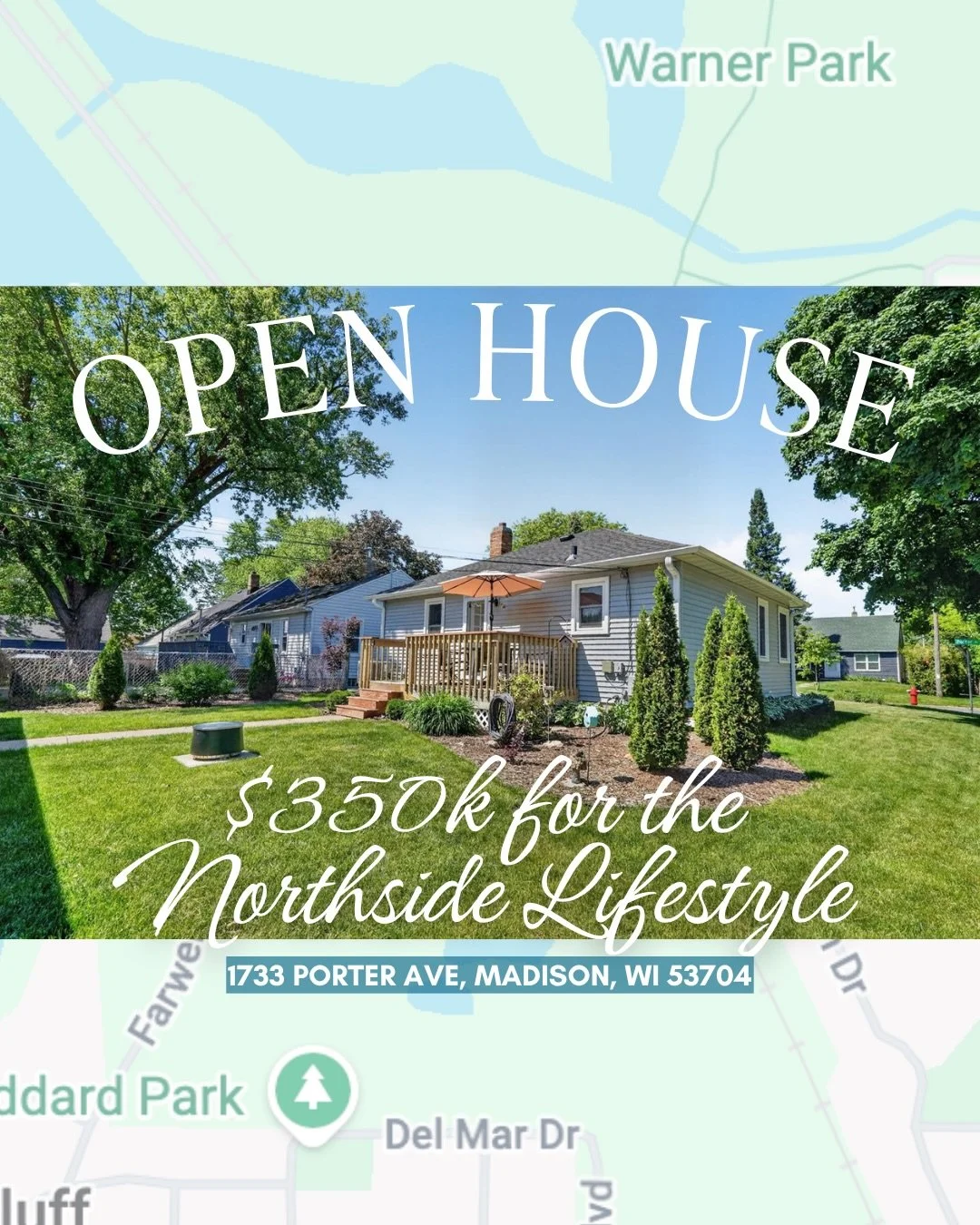 If I were looking to step into homeownership for $350,000 in Madison, Wisconsin&rsquo;s highly sought after &amp; ever growing ✨Northside✨ (Sherman Park Neighborhood, to be exact) &mdash; this would be IT! 

Charming 2 bed, 1 bath corner lot home lit