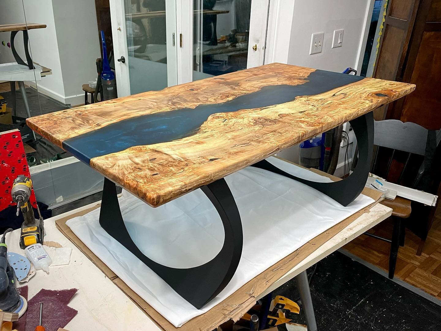 Custom built spalted maple river coffee table. 🔹