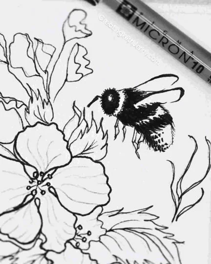 ASweetBeginning_BeeInkDrawing_CreatingWithJenny.JPG