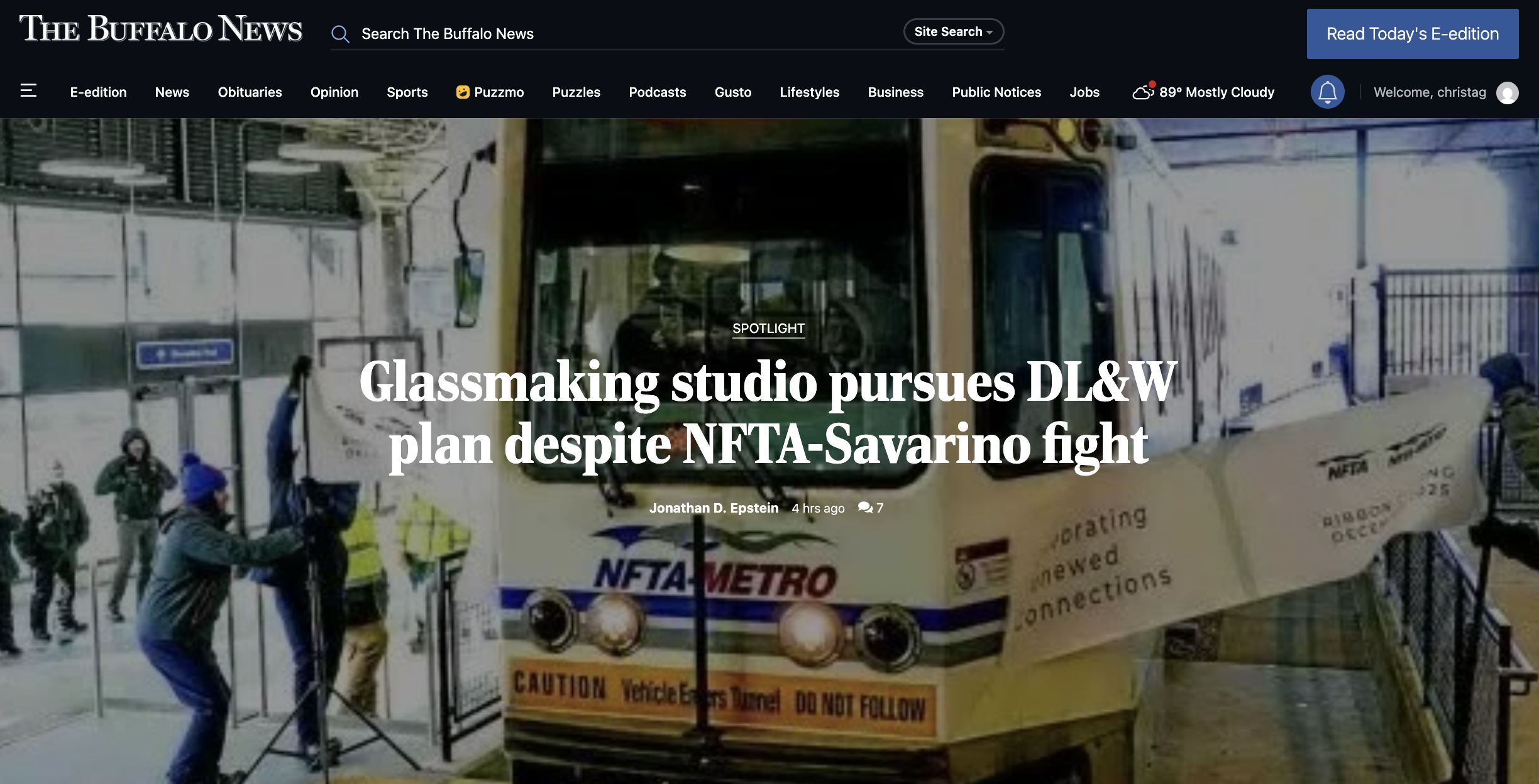 Buffalo News: Glassmaking studio pursues DL&amp;W plan despite NFTA-Savarino fight