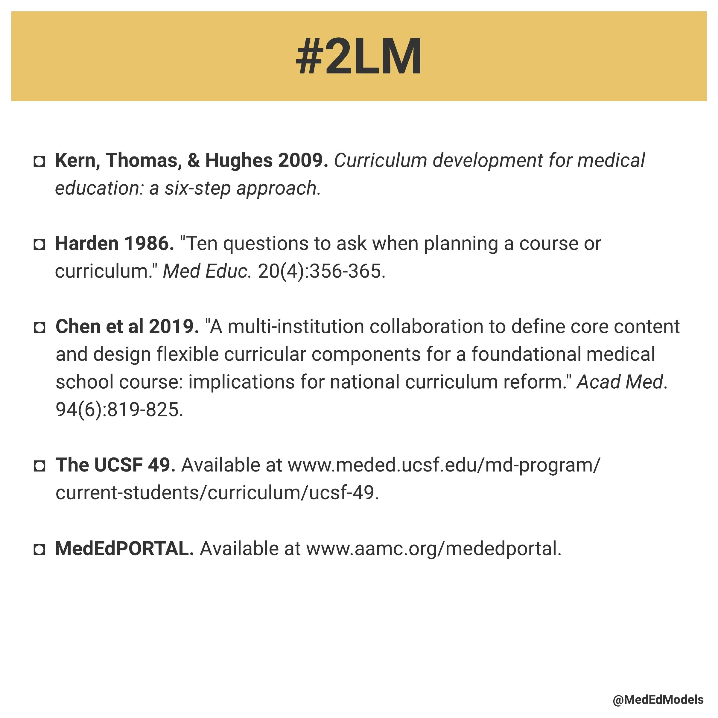 Curriculum Development 1 — MedEd Models