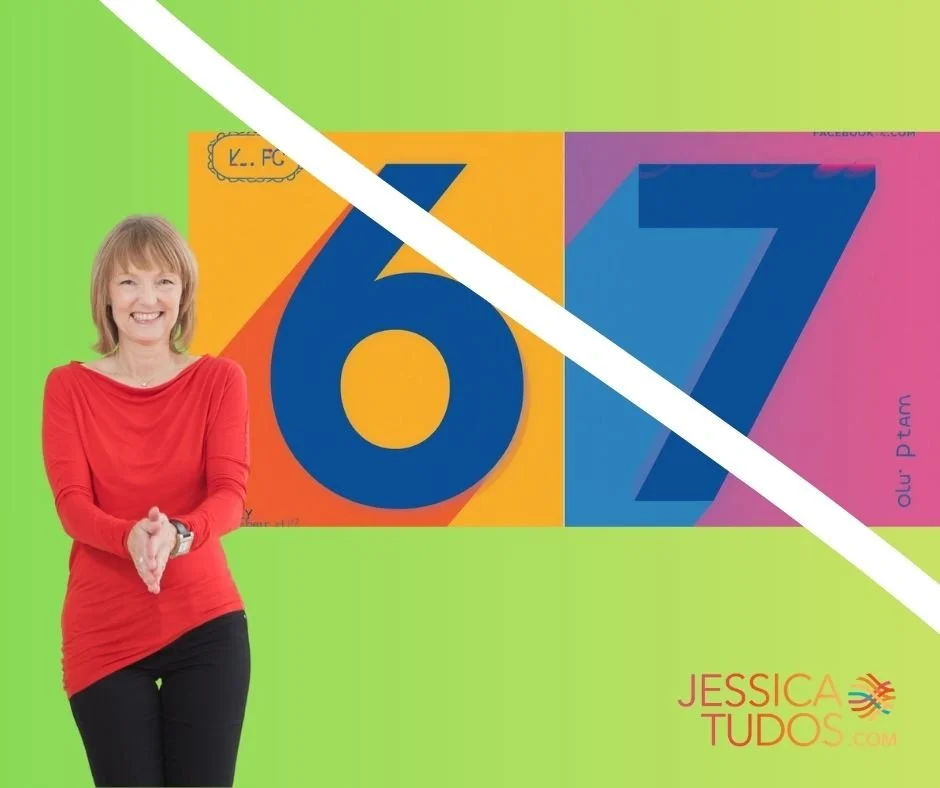 Jessica Tudso with big 6-7 numbers crossed out