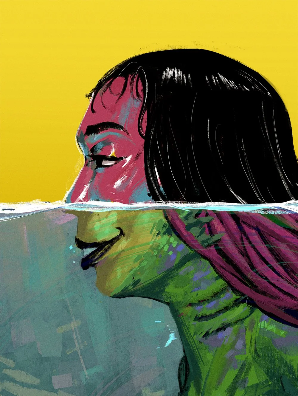 "Mermaid", 8x10 in., Photoshop