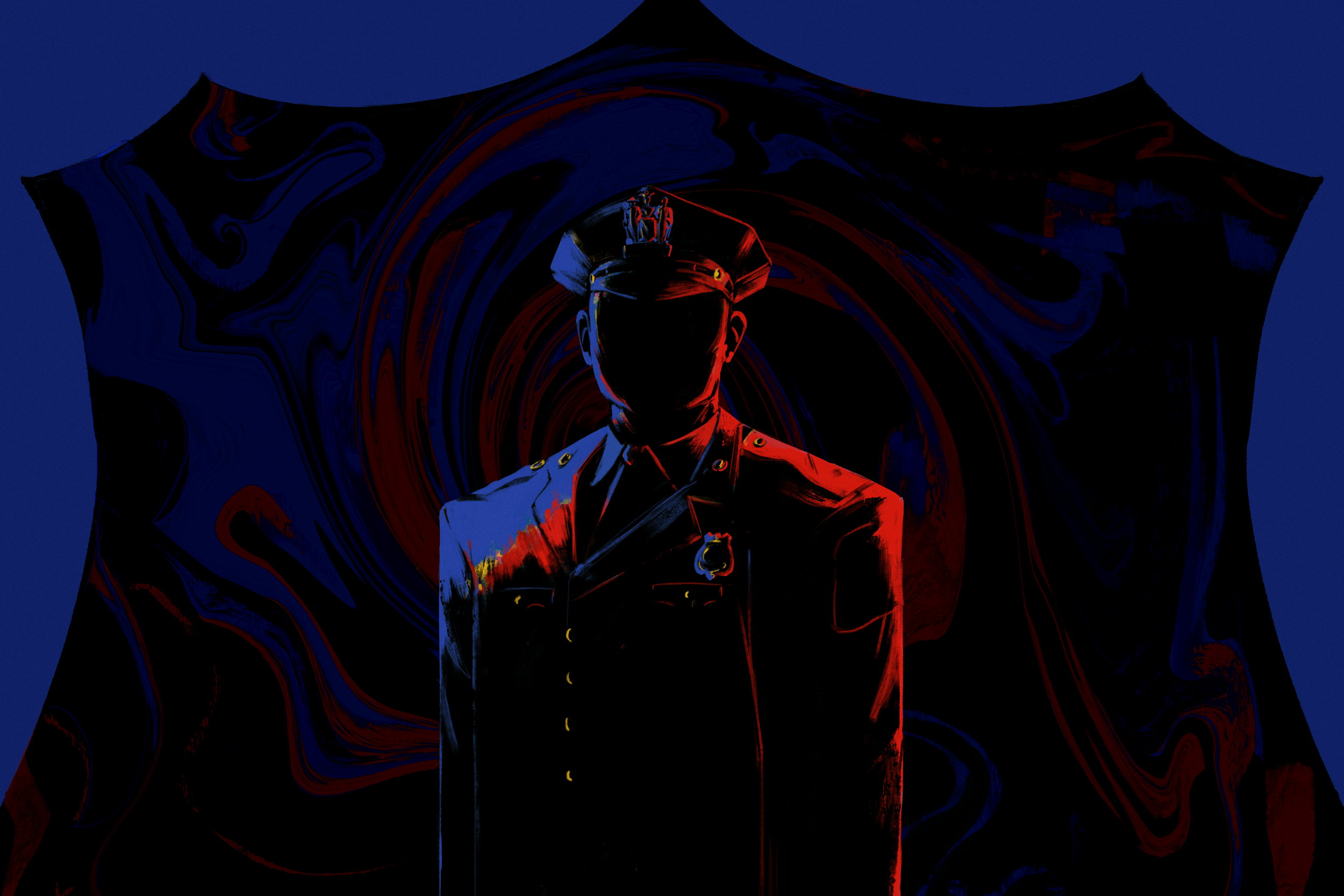 “Blind Spot” 10x6in, Photoshop, was commissioned by The Baltimore Banner for an article about how the Baltimore County Police Department hired a former registered sex offender.

AD - Ariel Zambelich