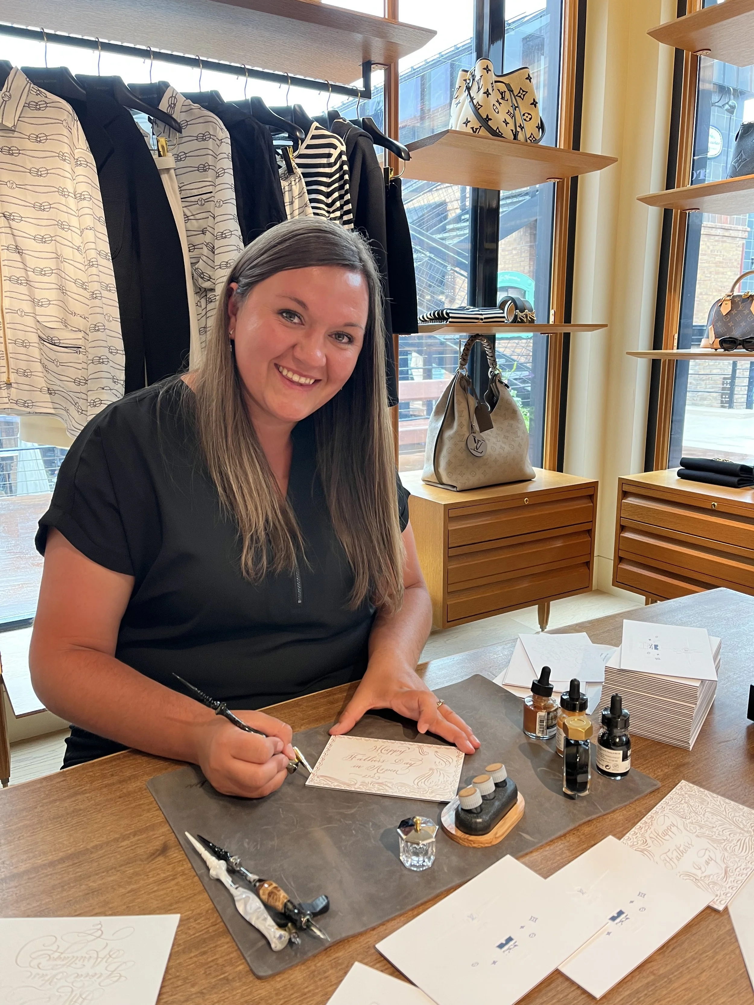 Louis Vuitton Father's Day Event in Aspen as the On-Site Calligraphy Artist