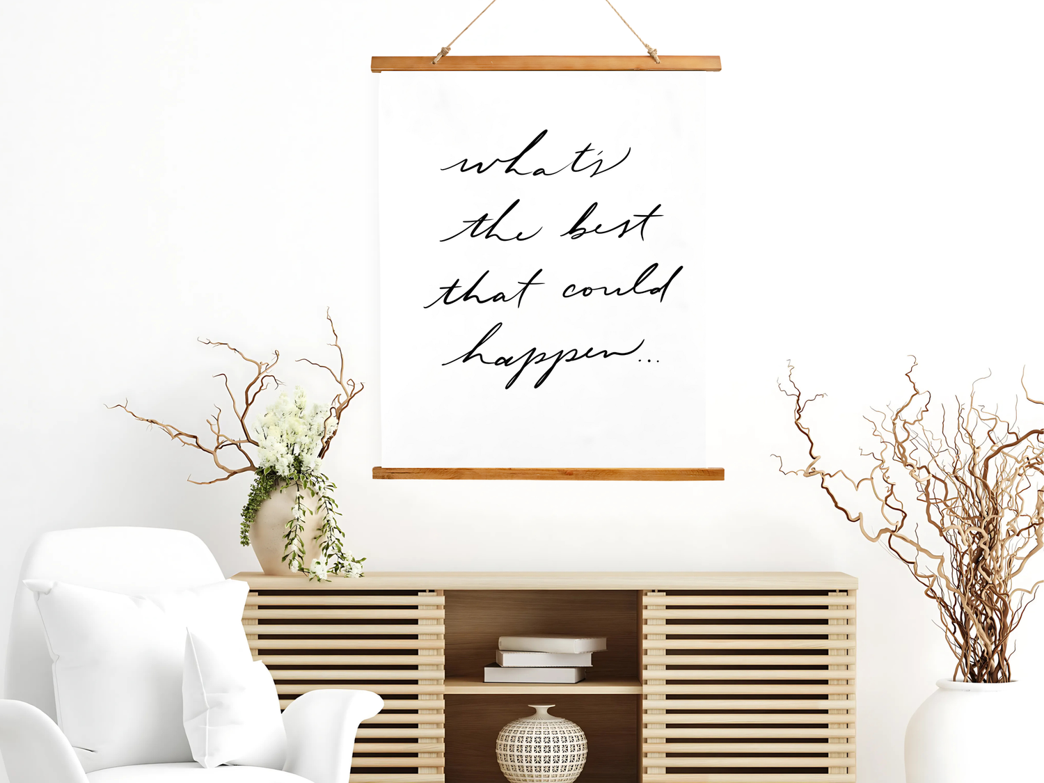 Motivational Quote Trendy Wall Art Print | Positive Quote Poster | Whats  The Best That Could Happen Typography | Large Living Room Wall Art — Simply  ..., image size:1500x1125