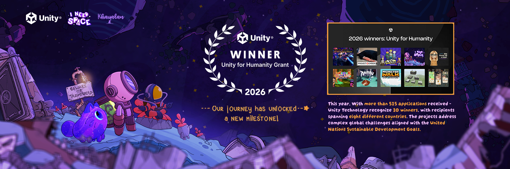 We're over the Moon to announce this out-of-this-world recognition from Unity For Humanity Grant 2026 🌟
