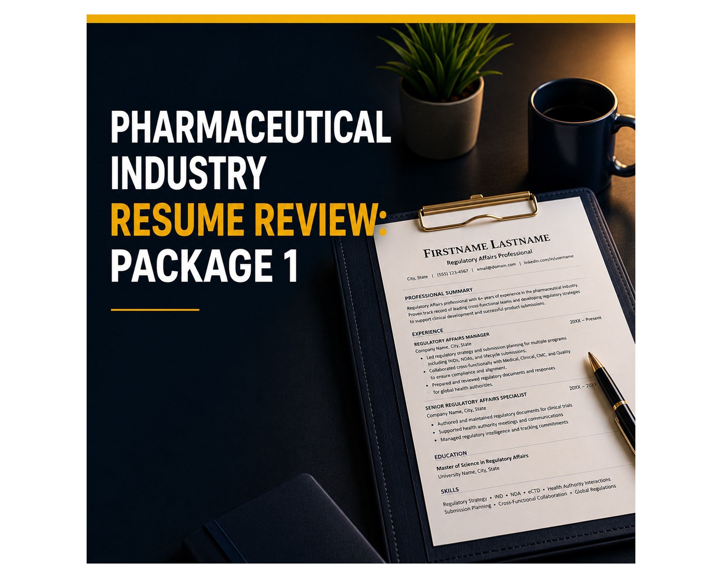 Pharmaceutical Industry Resume Review: Package 1