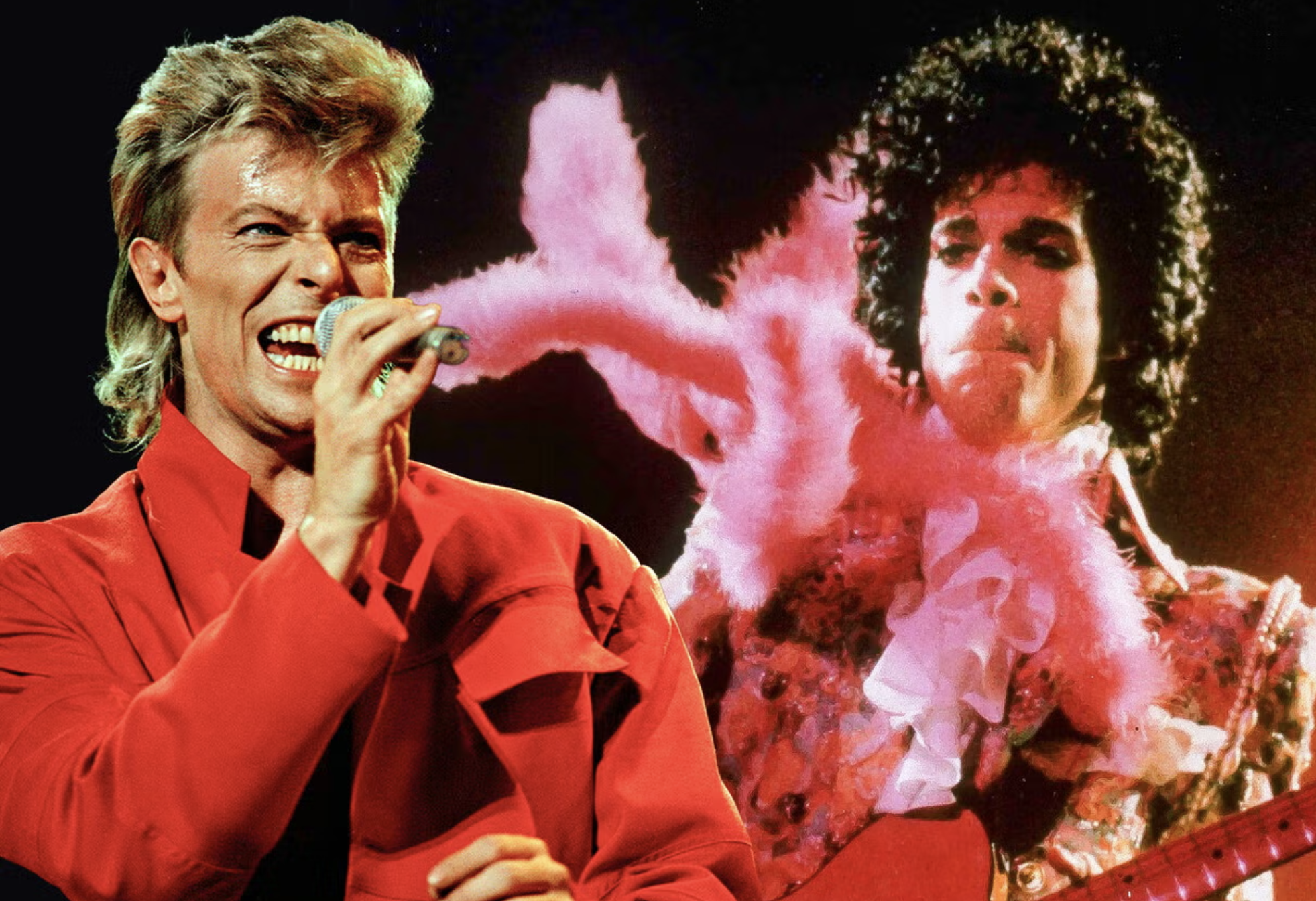 David Bowie and Prince  Bowie: AP Photo/Charles Krupa. Prince: AP Photo/F. Carter Smith. Photo illustration by Stephen Gamboa-Diaz