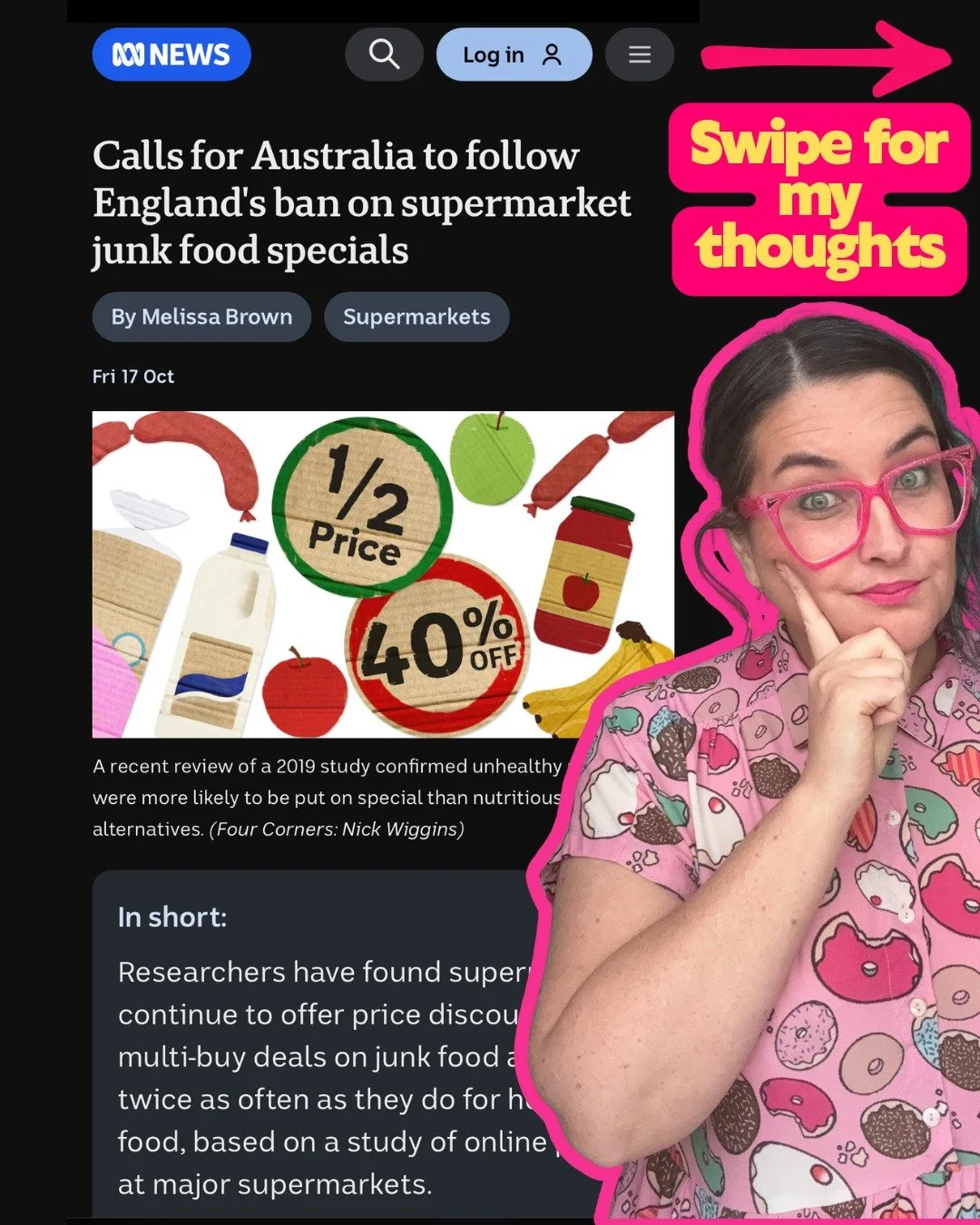 Ok so the headline asks - should we ban 'specials' on 'junk' food. But, to be clear, the policy in the UK that people are calling for Australia to copy isn’t to ban all specials on ‘junk’ foods, it’s to ban multi-buy deals eg.