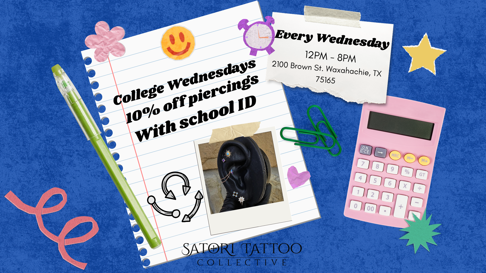 College Wednesdays at Satori Tattoo Collective 🎓