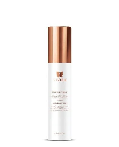 GrenzCine Neck- Polyamine Growth Factors, Vitamin C, and Retinol to firm, brighten, and hydrate thin neck skin for a visibly lifted, radiant look.