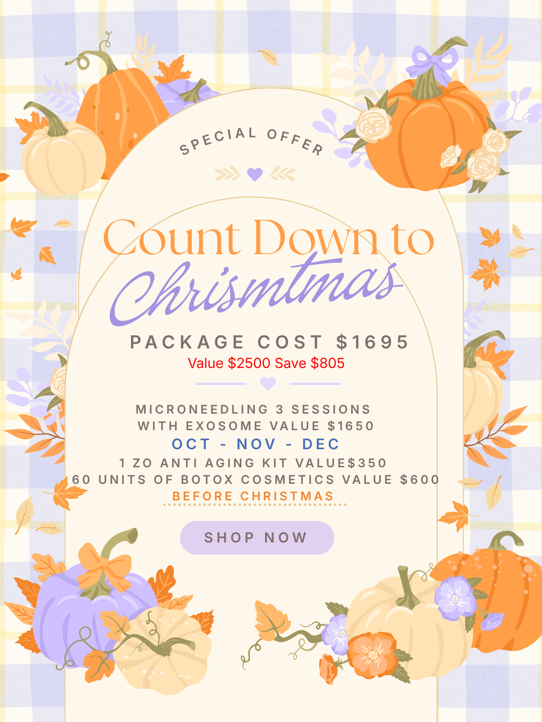 "Countdown Until Christmas Package" 3 Sessions Mirconeedling with EXOSOMES/ Botox and Zo Skincare kit, Botox & Zo Skincare Kit
