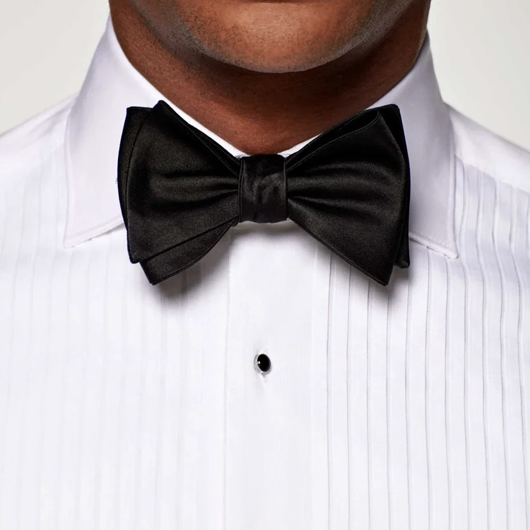 Black silk bow tie