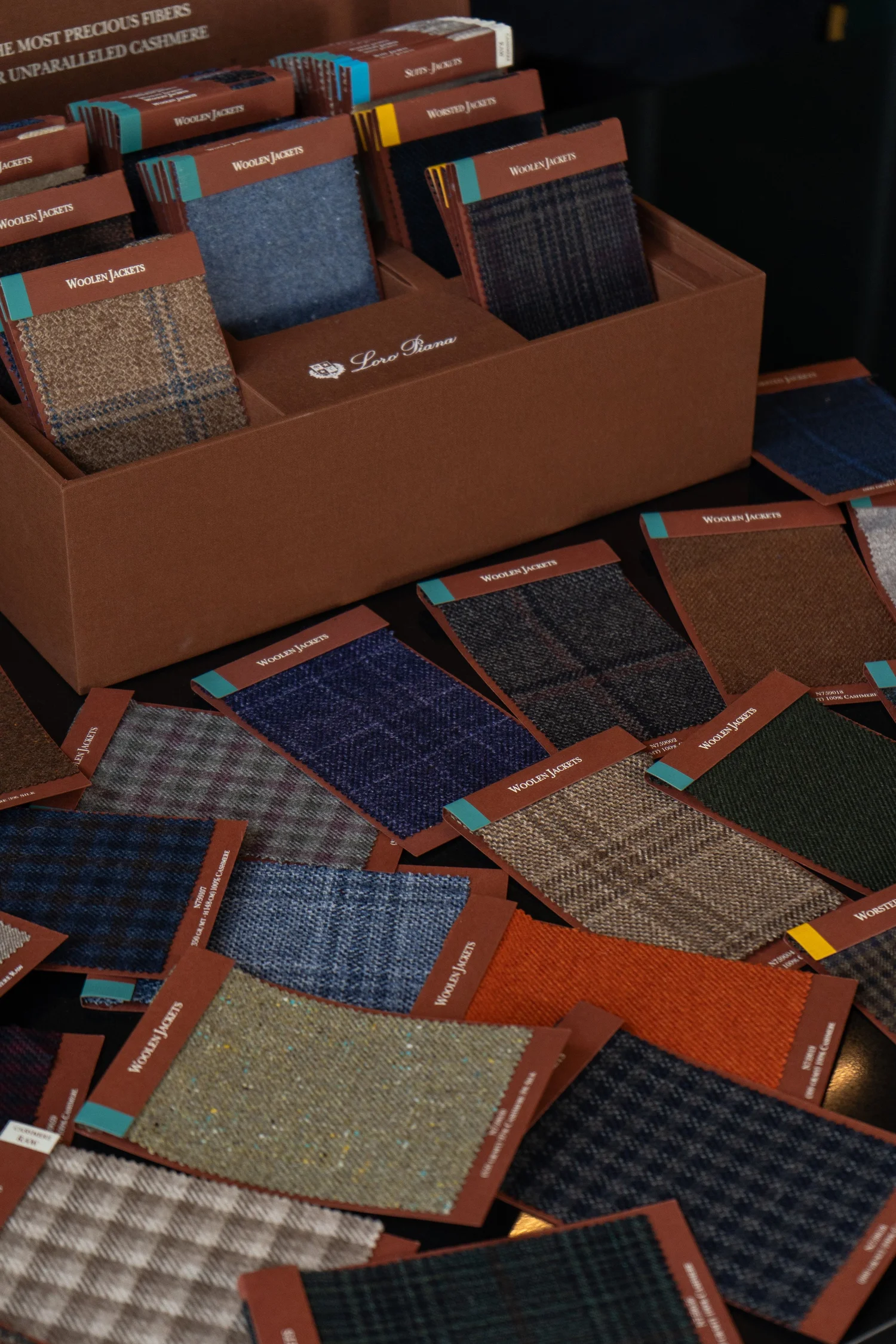 Loro Piana swatch books from the Modello Bespoke cloth library