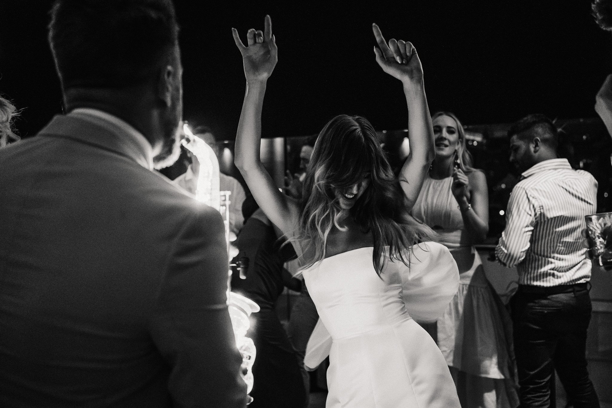  the bride having fun in her after party  