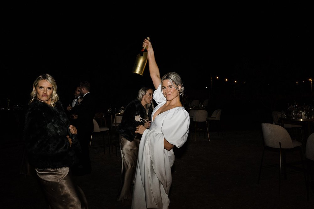  the bride having fun in their after party at Assembly Yard, Fermantle Australia 