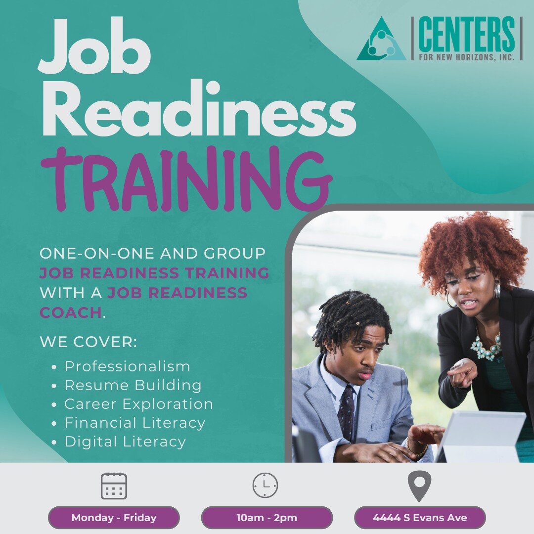 Join us for one-on-one and group Job Readiness training with a Job Readiness Coach! Over a 5-day timeframe, you will review topics on Professionalism, Resume Building, Career Exploration, and Financial and Digital Literacy. Learn more here: www.cnh.o